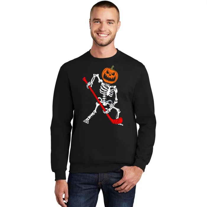 Funny Halloween Skeleton Ice Hockey Pumpkin Hockey Sport Gift Sweatshirt