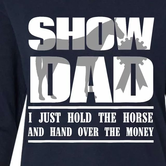 Funny Horse Show Dad Womens Cotton Relaxed Long Sleeve T-Shirt