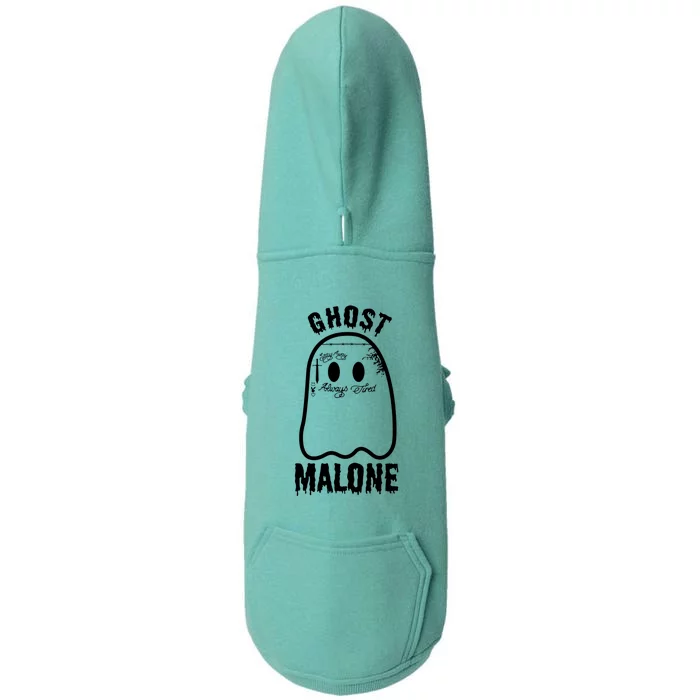 Funny Halloween Spooky Season Fall Season Cute Ghost Malone Doggie 3-End Fleece Hoodie