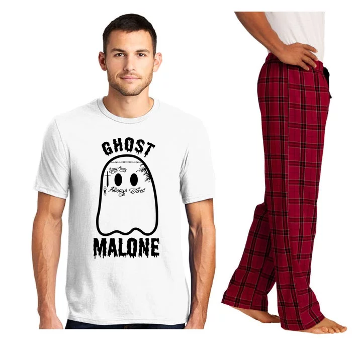 Funny Halloween Spooky Season Fall Season Cute Ghost Malone Pajama Set