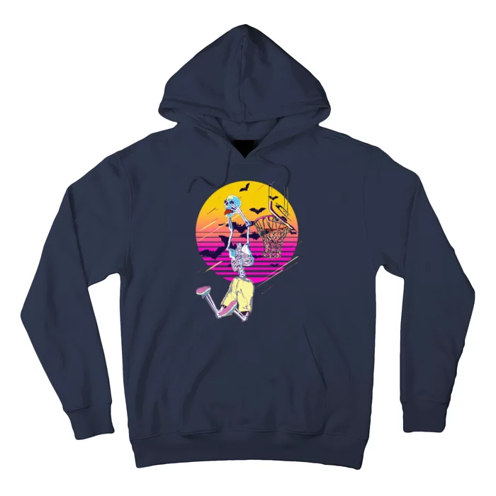 Funny Halloween Skeleton Basketball Player Dunking Skull Hoodie