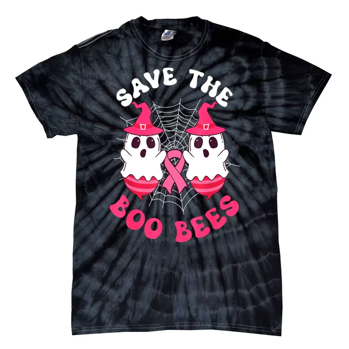 Funny Halloween Save The Boo Bees Breast Cancer Awareness Gift Tie-Dye T-Shirt