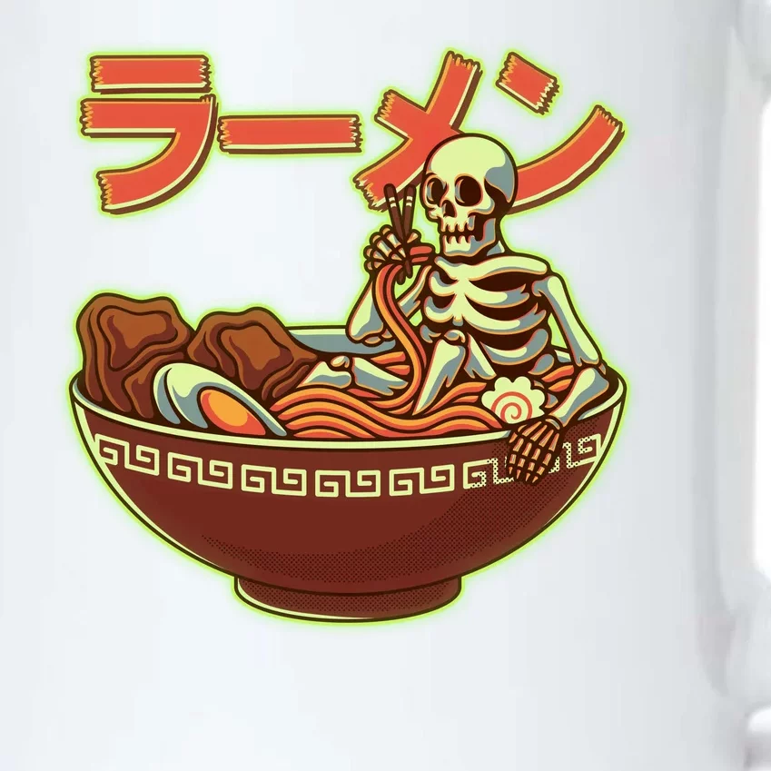 Funny Halloween Skeleton Japanese Ramen Bowl Black Color Changing Mug