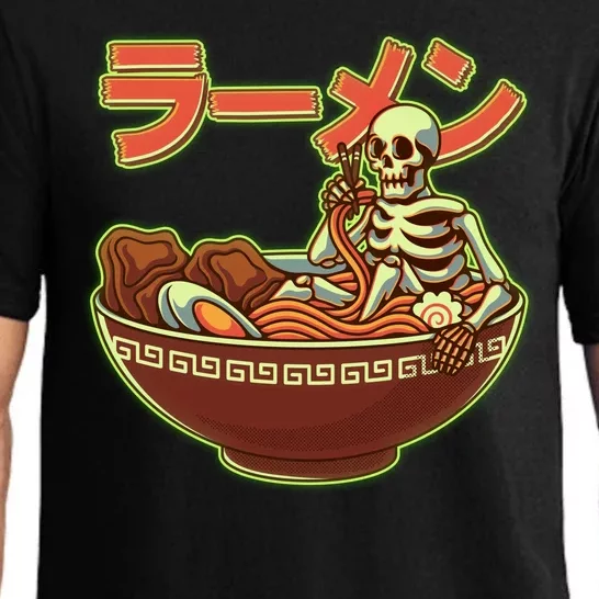 Funny Halloween Skeleton Japanese Ramen Bowl Pajama Set