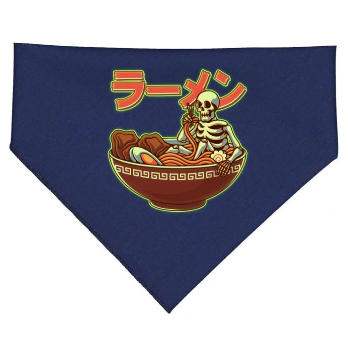 Funny Halloween Skeleton Japanese Ramen Bowl USA-Made Doggie Bandana