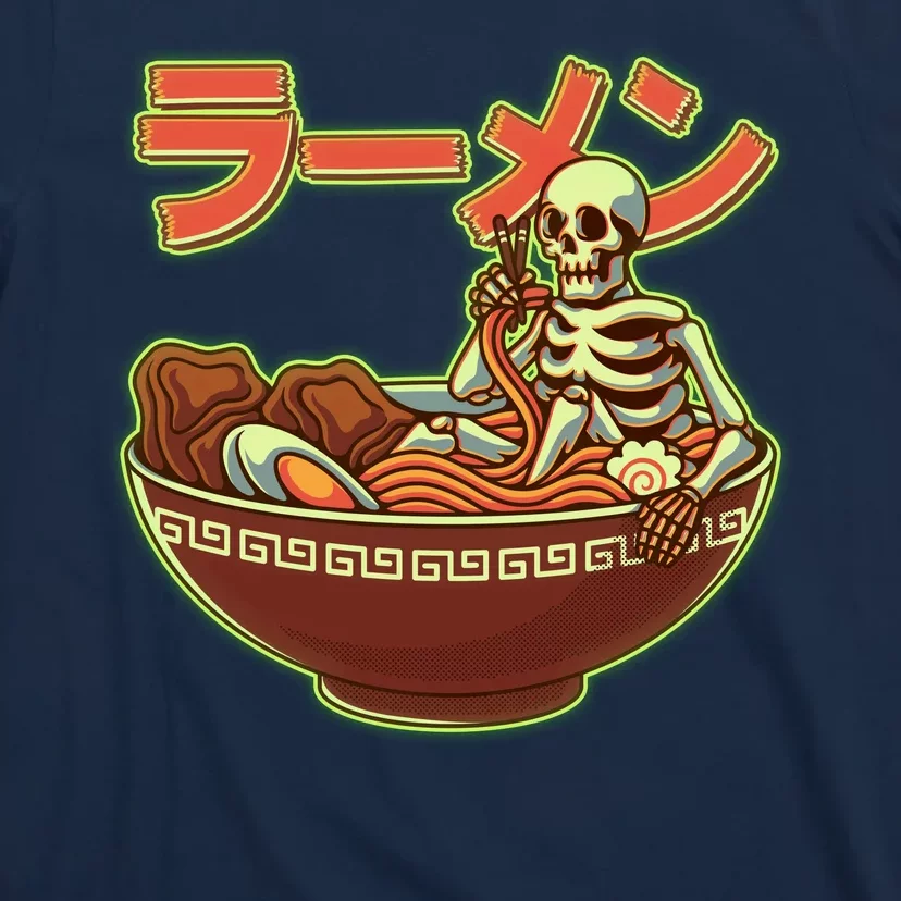 Funny Halloween Skeleton Japanese Ramen Bowl T-Shirt