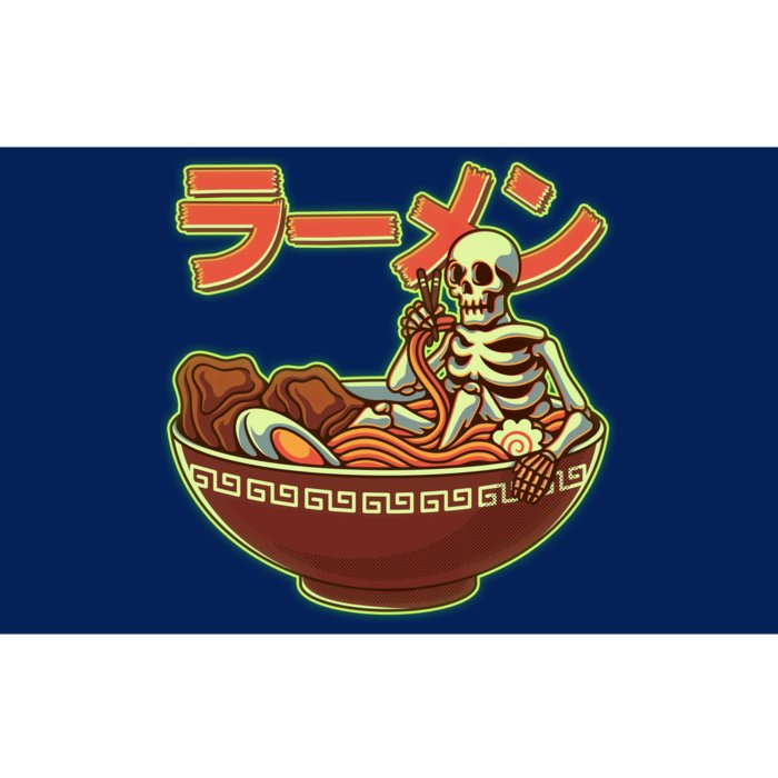 Funny Halloween Skeleton Japanese Ramen Bowl Bumper Sticker