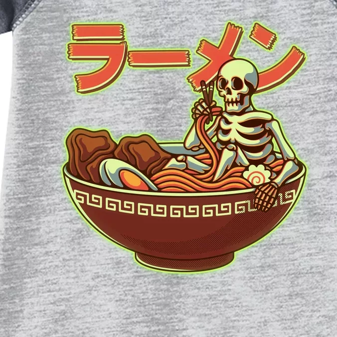 Funny Halloween Skeleton Japanese Ramen Bowl Infant Baby Jersey Bodysuit