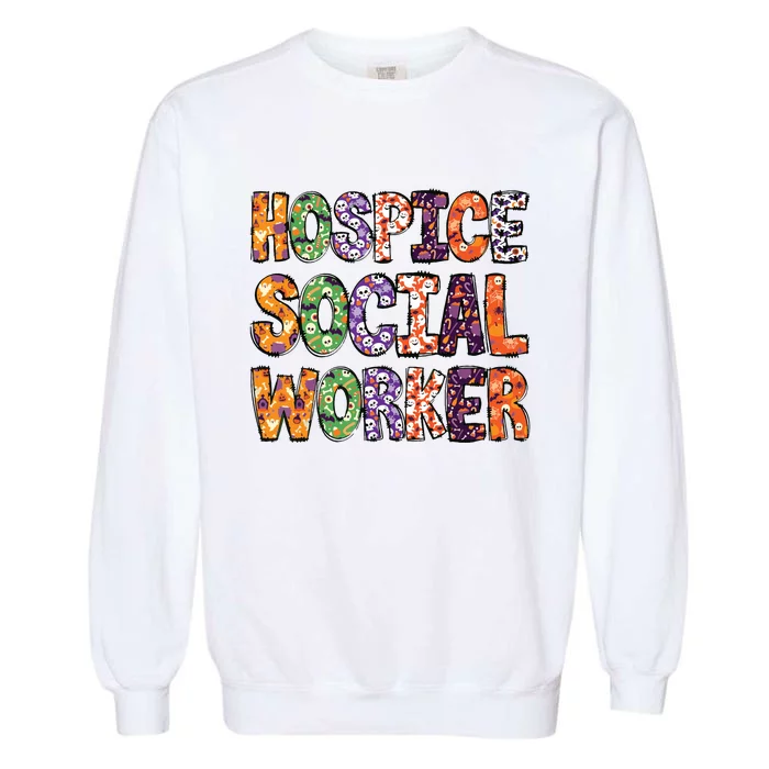 Funny Hospice Social Worker Halloween Costumes For Woman Garment-Dyed Sweatshirt