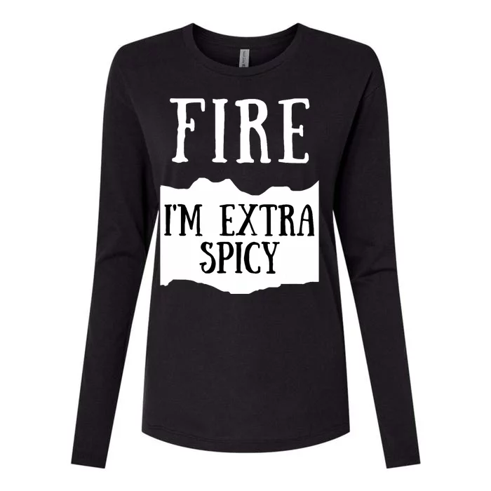 Fire Hot Sauce Packet Group Costume Womens Cotton Relaxed Long Sleeve T-Shirt