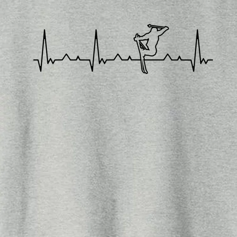 Funny Heartbeat Skiing Extreme Freestyle Great Gift Women's Crop Top Tee