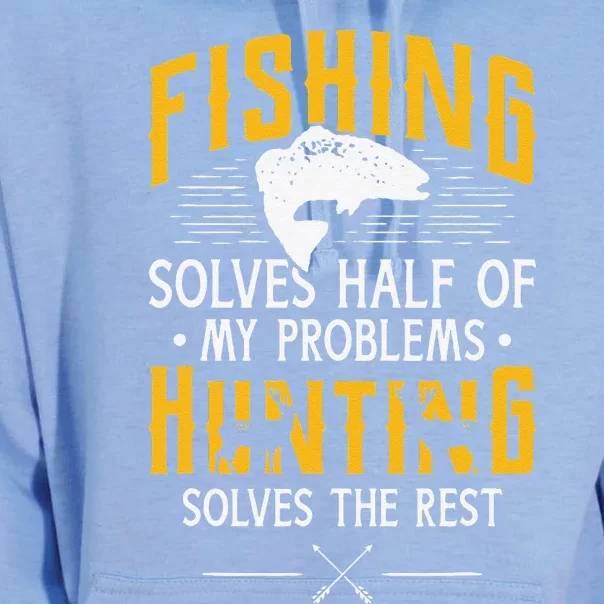 Fishing & Hunting Solve My Problems Funny Gift Unisex Surf Hoodie