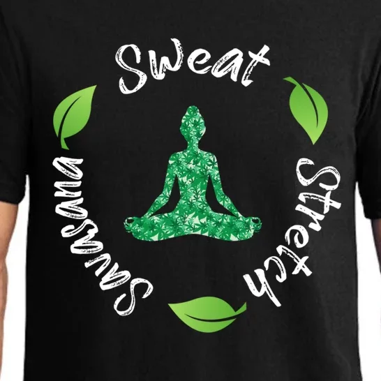 Funny Hippie Sweat Stretch Savasana Repeat Yoga Quote Meaningful Gift Pajama Set