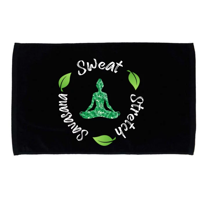 Funny Hippie Sweat Stretch Savasana Repeat Yoga Quote Meaningful Gift Microfiber Hand Towel