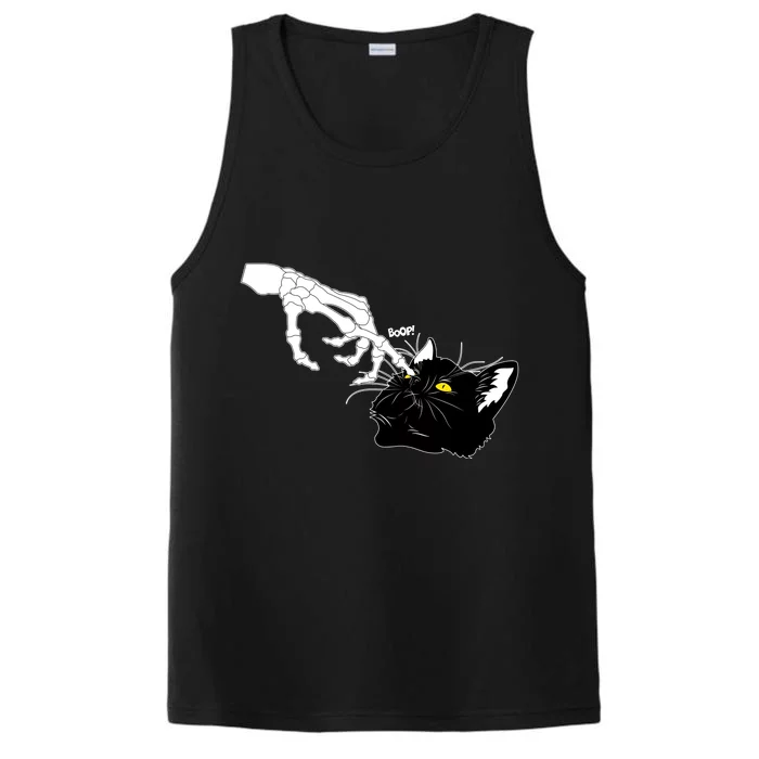 Funny Halloween Skeleton Boop Kitten Cat Nose Performance Tank