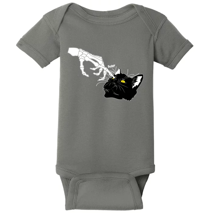 Funny Halloween Skeleton Boop Kitten Cat Nose Baby Bodysuit