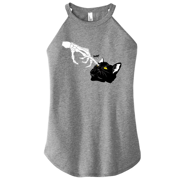 Funny Halloween Skeleton Boop Kitten Cat Nose Women’s Perfect Tri Rocker Tank