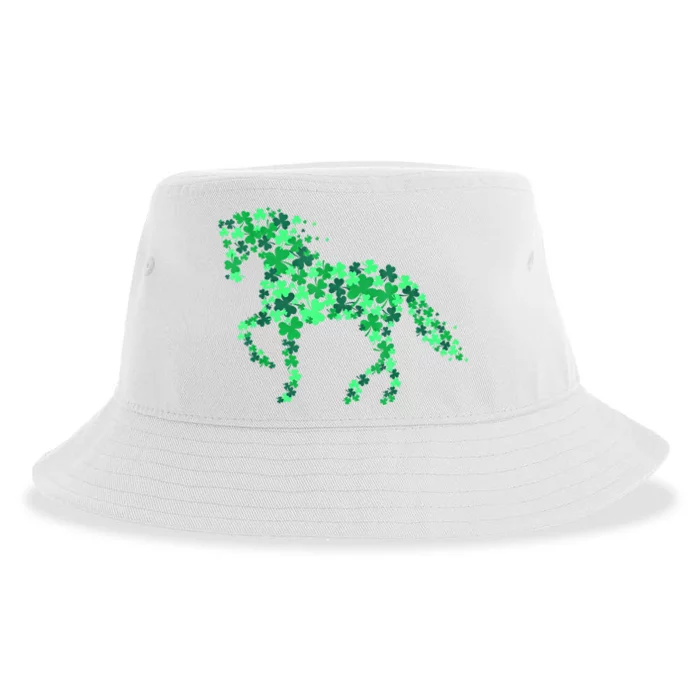 Funny Horse Shamrock For Horse Owner Riding St Patricks Day Great Gift Sustainable Bucket Hat