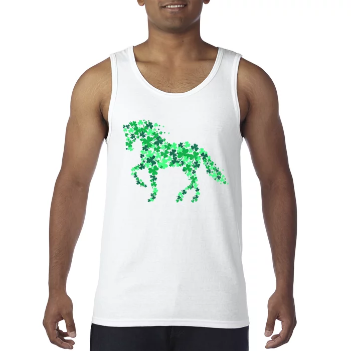 Funny Horse Shamrock For Horse Owner Riding St Patricks Day Great Gift Tank Top