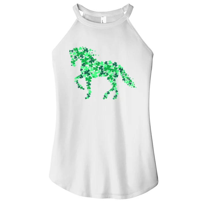 Funny Horse Shamrock For Horse Owner Riding St Patricks Day Great Gift Women’s Perfect Tri Rocker Tank