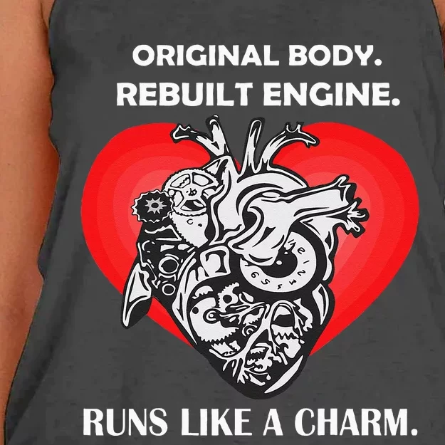 Funny Heart Surgery Art Men Women Heart Transplant Survivor Women's Knotted Racerback Tank