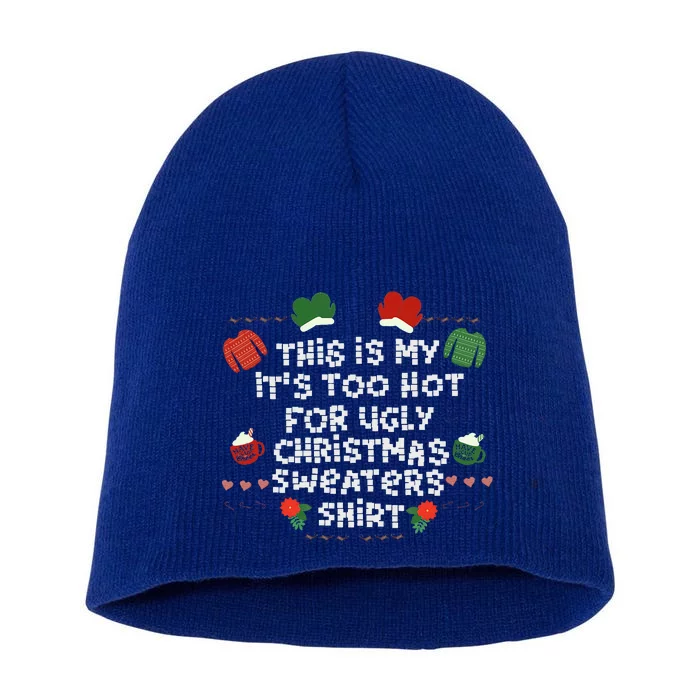 Festive Holiday Sweater Beat the Heat with Style Short Acrylic Beanie