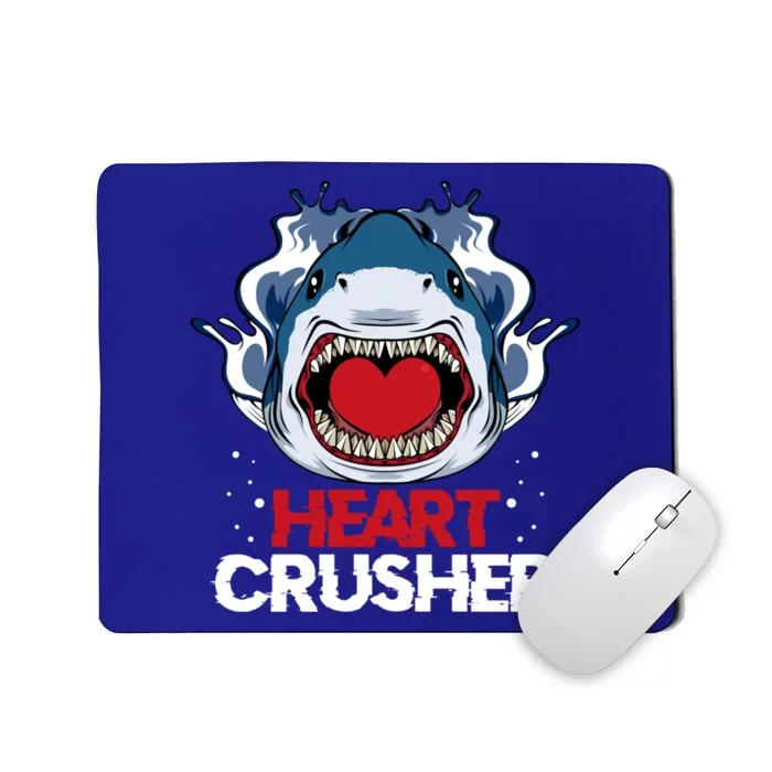 Funny Heart Shark Crusher Valentines Day Jawsome Beach Gift Mousepad