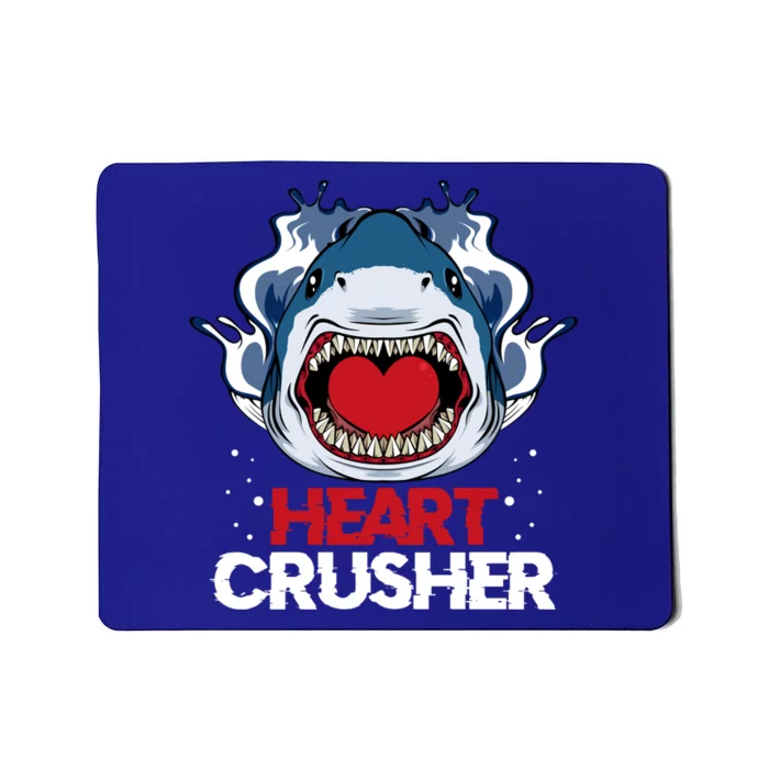 Funny Heart Shark Crusher Valentines Day Jawsome Beach Gift Mousepad