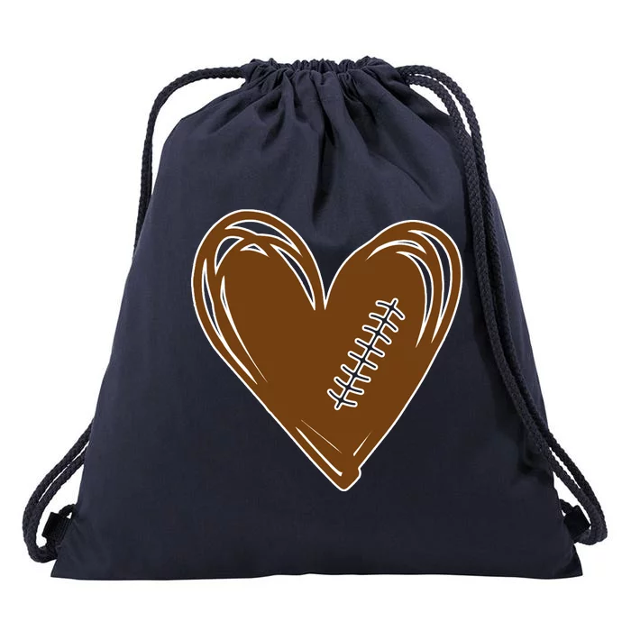 Football Heart Sport Lover Drawstring Bag