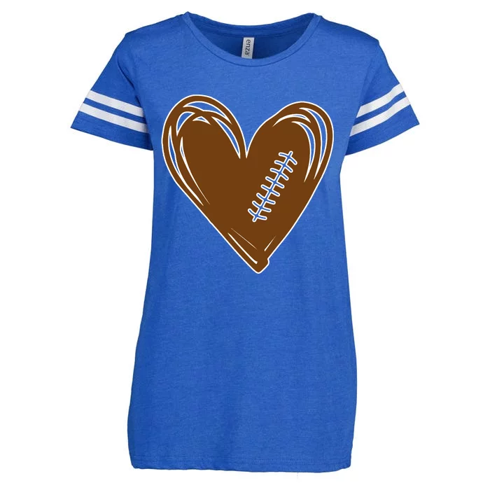 Football Heart Sport Lover Enza Ladies Jersey Football T-Shirt