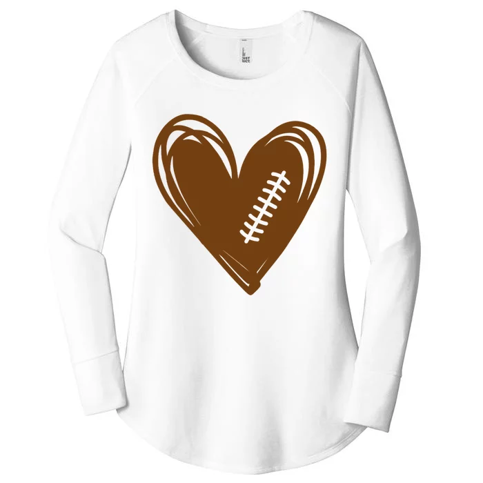 Football Heart Sport Lover Women's Perfect Tri Tunic Long Sleeve Shirt