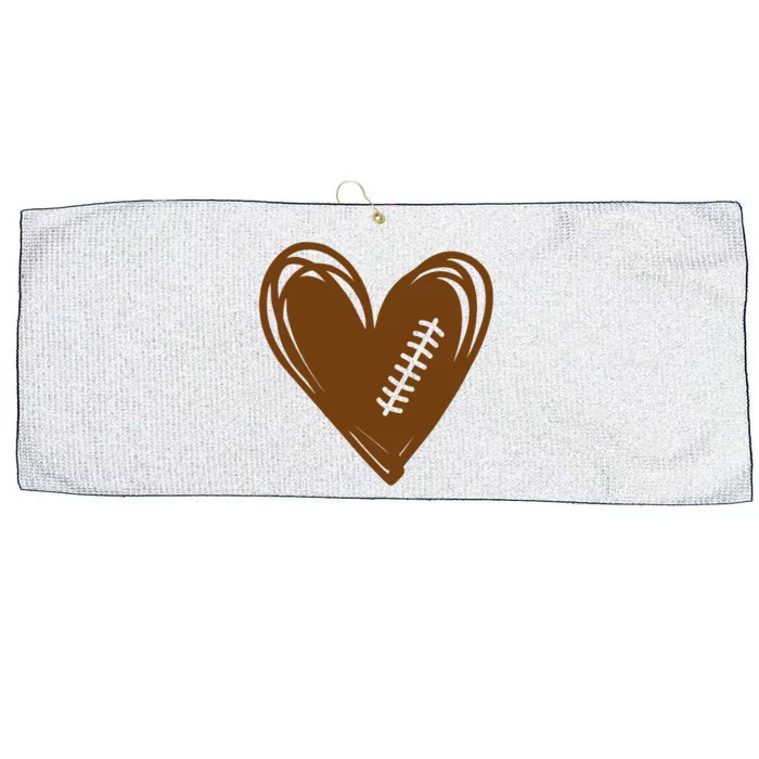 Football Heart Sport Lover Large Microfiber Waffle Golf Towel