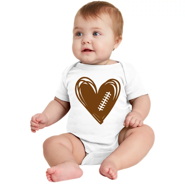 Football Heart Sport Lover Baby Bodysuit