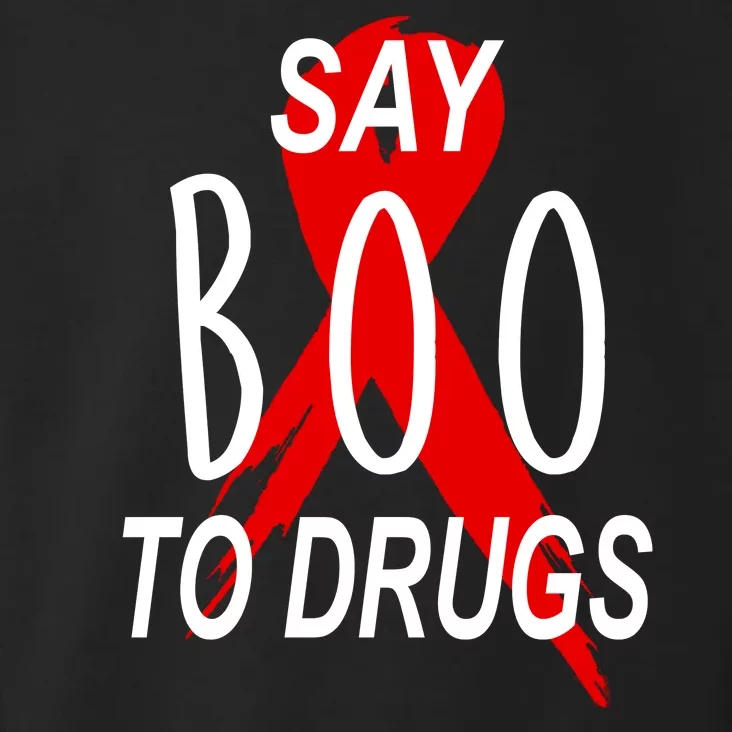 Funny Halloween Say Boo To Drugs Awareness Red Ribbon Toddler Hoodie