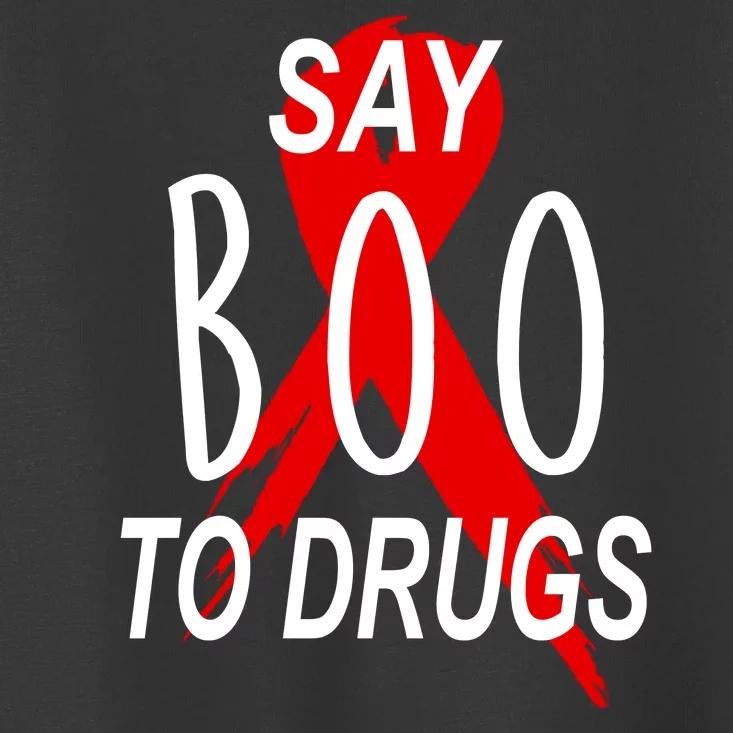 Funny Halloween Say Boo To Drugs Awareness Red Ribbon Toddler T-Shirt