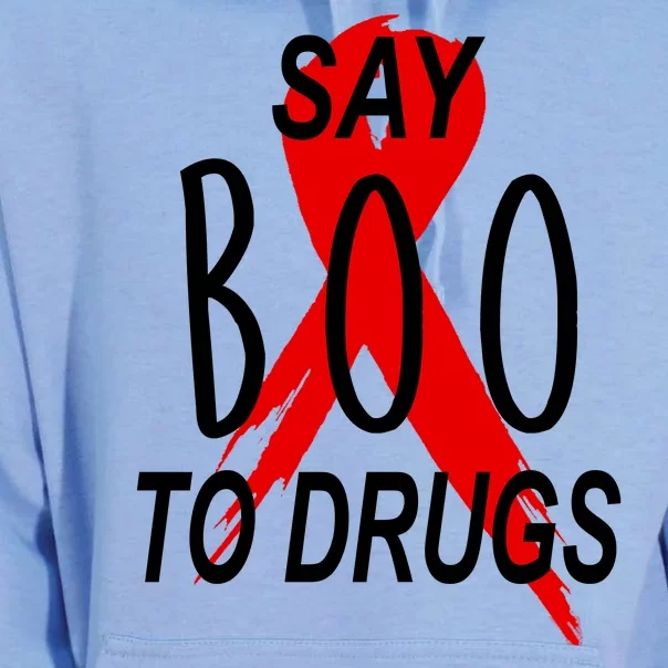 Funny Halloween Say Boo To Drugs Awareness Red Ribbon Unisex Surf Hoodie