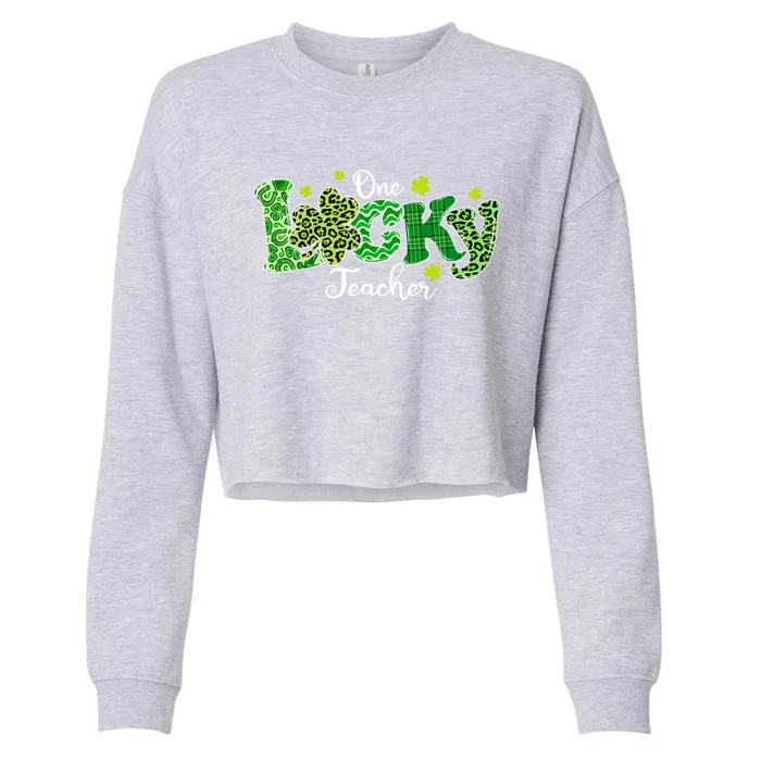 Funny Hockey Shamrock Hat St Patricks Day Great Gift Cropped Pullover Crew