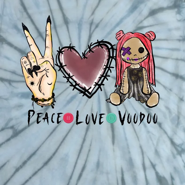 Funny Halloween Shirts, Peace Love Voodoo Tie-Dye T-Shirt