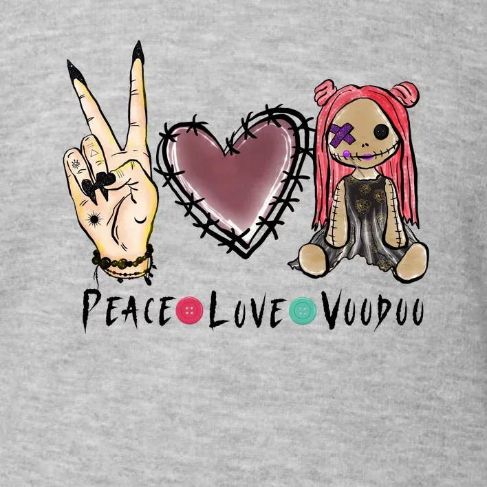 Funny Halloween Shirts, Peace Love Voodoo Toddler Sweatshirt