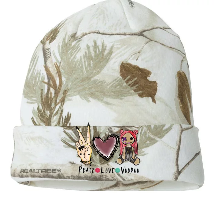 Funny Halloween Shirts, Peace Love Voodoo Kati - 12in Camo Beanie