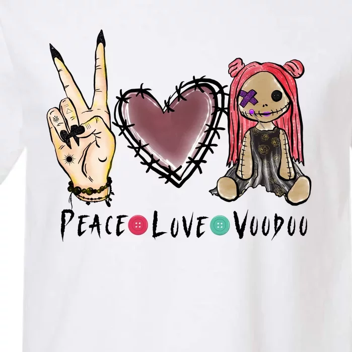 Funny Halloween Shirts, Peace Love Voodoo Garment-Dyed Heavyweight T-Shirt