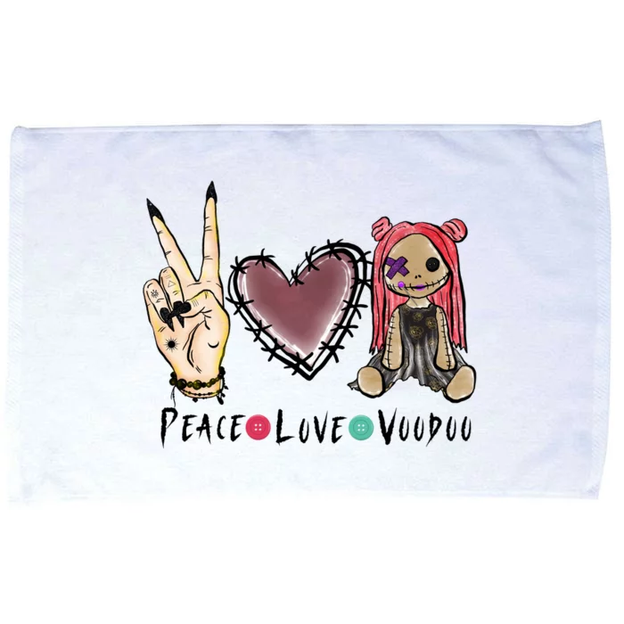 Funny Halloween Shirts, Peace Love Voodoo Microfiber Hand Towel