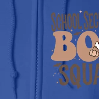 Funny Halloween School Secretary Boo Squad Costume Teacher Great Gift Full Zip Hoodie