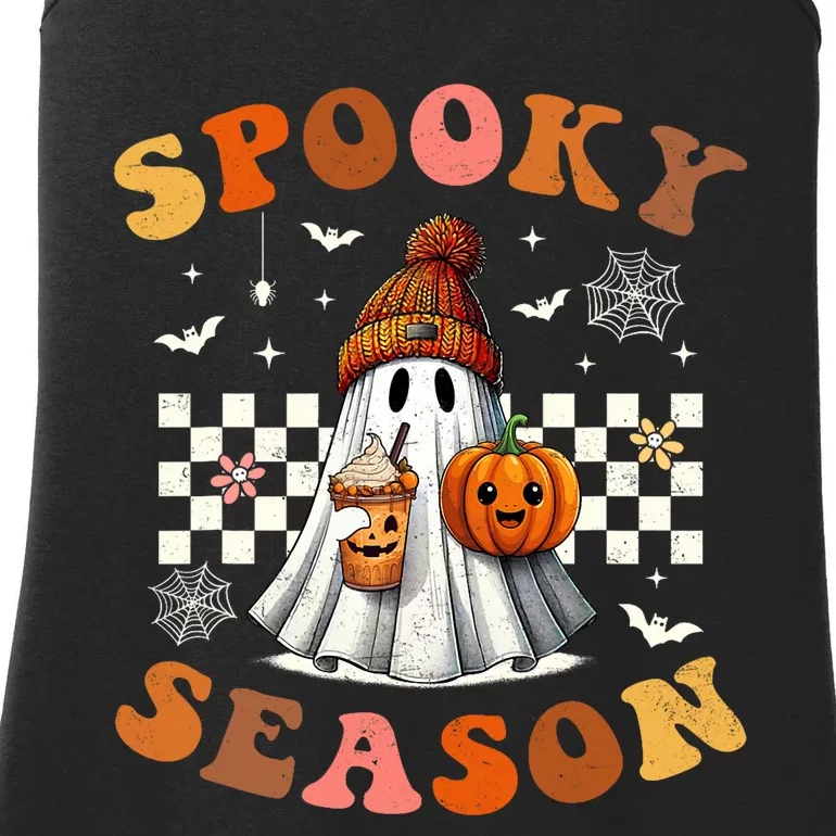 Funny Halloween Spooky Season Ghost Pumpkin Ladies Essential Tank