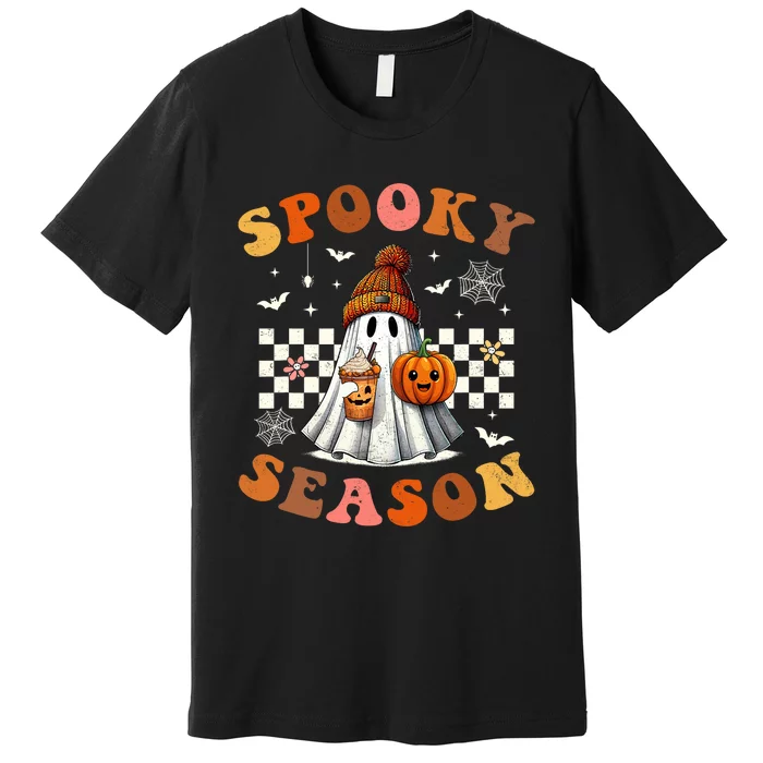 Funny Halloween Spooky Season Ghost Pumpkin Premium T-Shirt