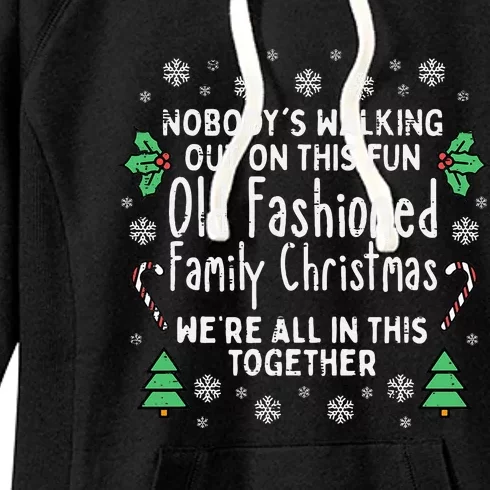 Festive Holiday Sweater Classic Christmas Design Women's Fleece Hoodie