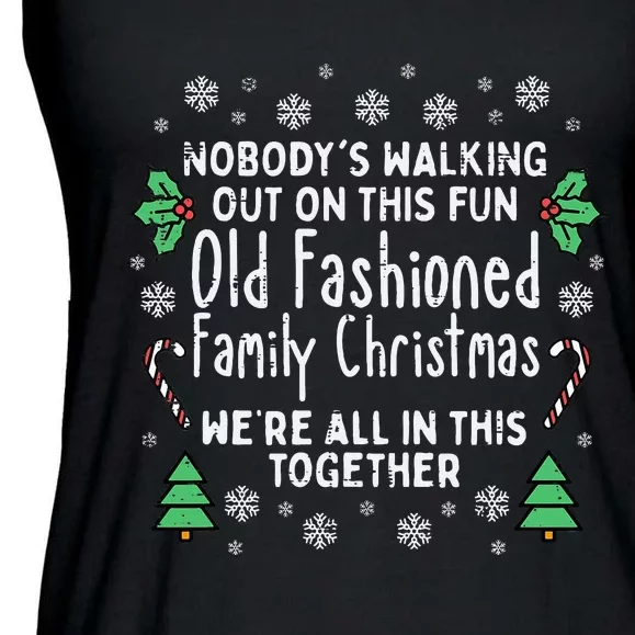 Festive Holiday Sweater Classic Christmas Design Ladies Essential Flowy Tank