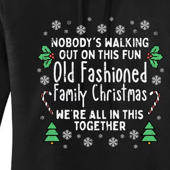 Festive Holiday Sweater Classic Christmas Design Women's Pullover Hoodie