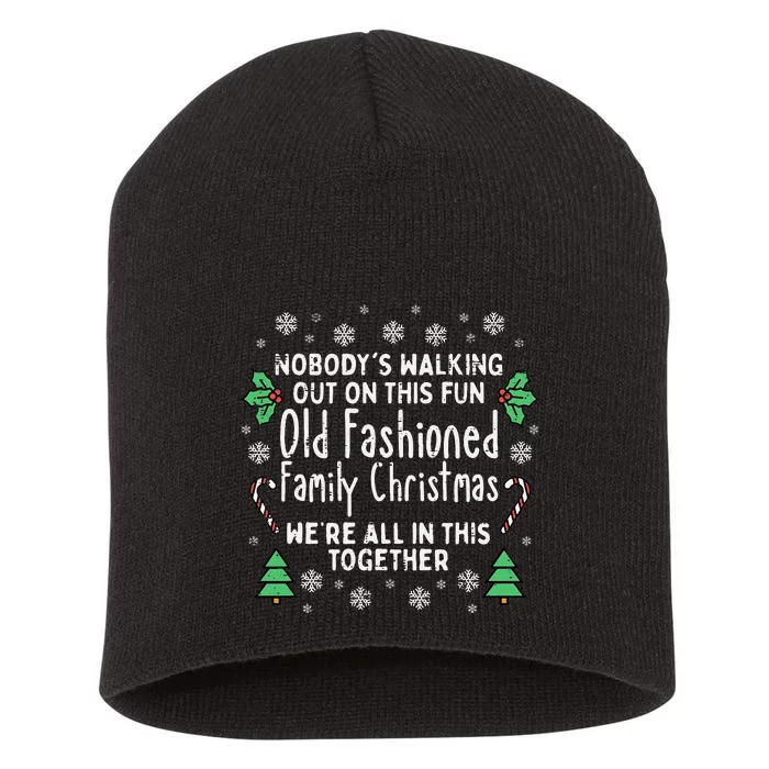 Festive Holiday Sweater Classic Christmas Design Short Acrylic Beanie