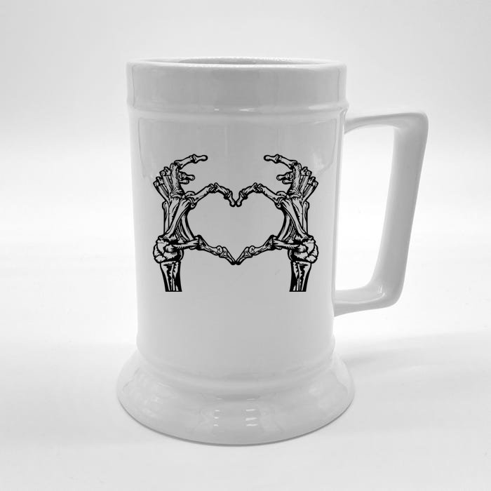 Funny Halloween Skeleton Hand Heart Costume Halloween Great Gift Front & Back Beer Stein